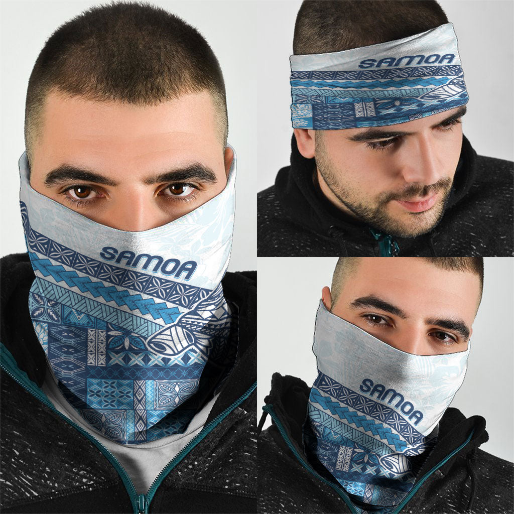 Samoa Mamanu Siapo Royal Blue Neck Gaiter Tatau Malie LT7 - Polynesian Pride