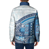 Samoa Mamanu Siapo Royal Blue Padded Jacket Tatau Malie LT7 - Polynesian Pride