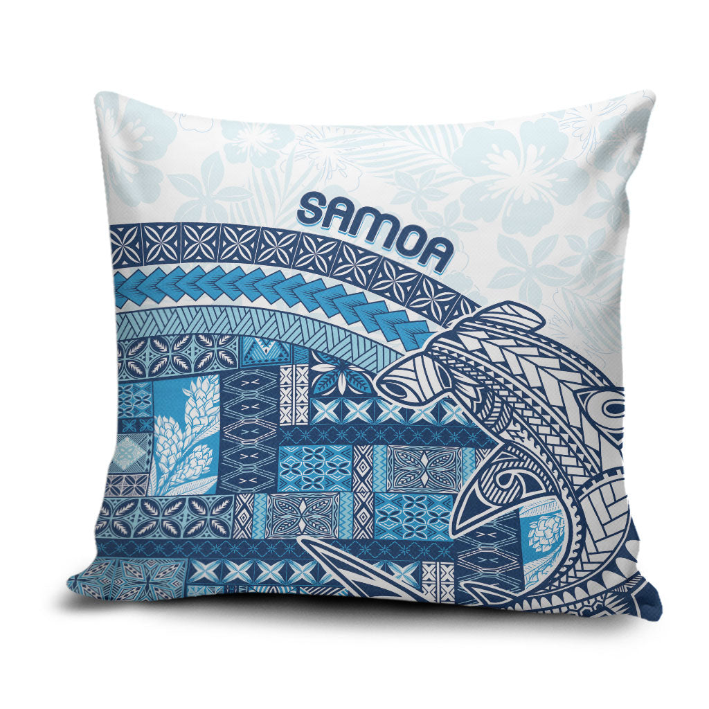 Samoa Mamanu Siapo Royal Blue Pillow Cover Tatau Malie LT7 Royal Blue - Polynesian Pride