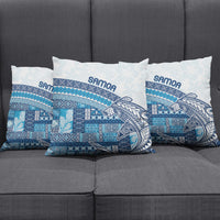 Samoa Mamanu Siapo Royal Blue Pillow Cover Tatau Malie LT7 - Polynesian Pride
