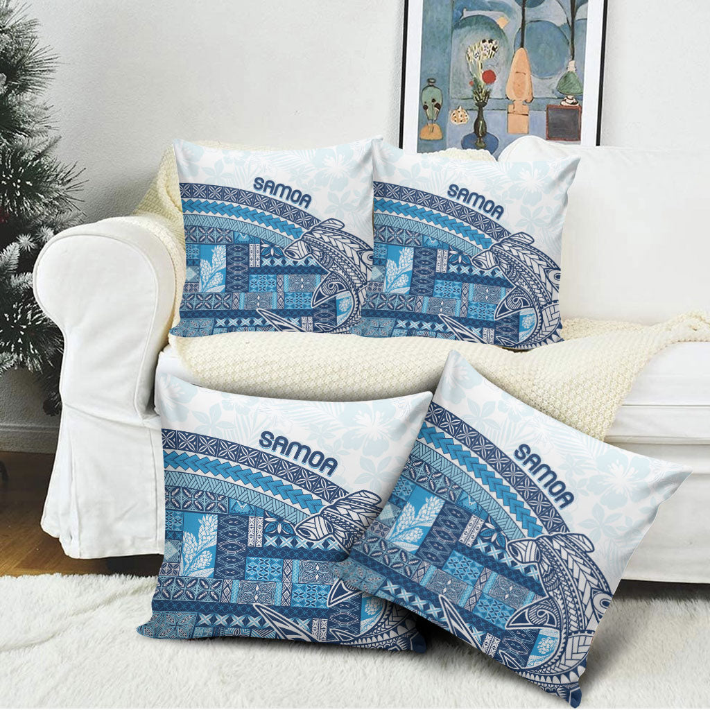 Samoa Mamanu Siapo Royal Blue Pillow Cover Tatau Malie LT7 - Polynesian Pride