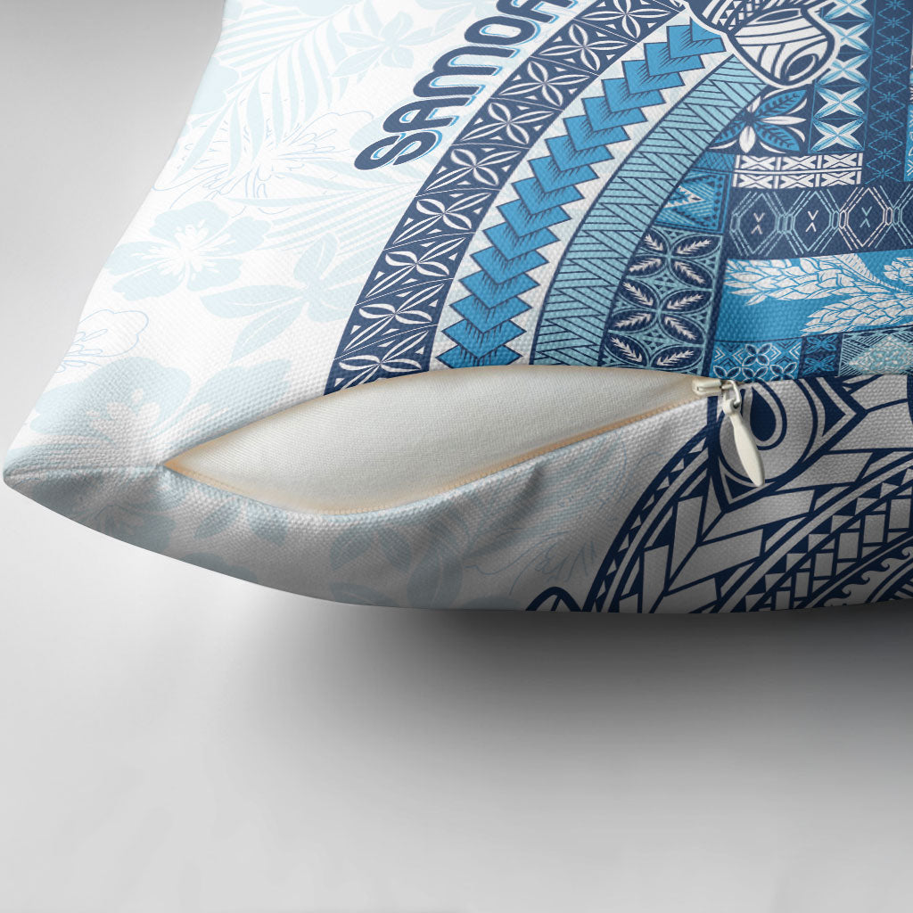Samoa Mamanu Siapo Royal Blue Pillow Cover Tatau Malie LT7 - Polynesian Pride