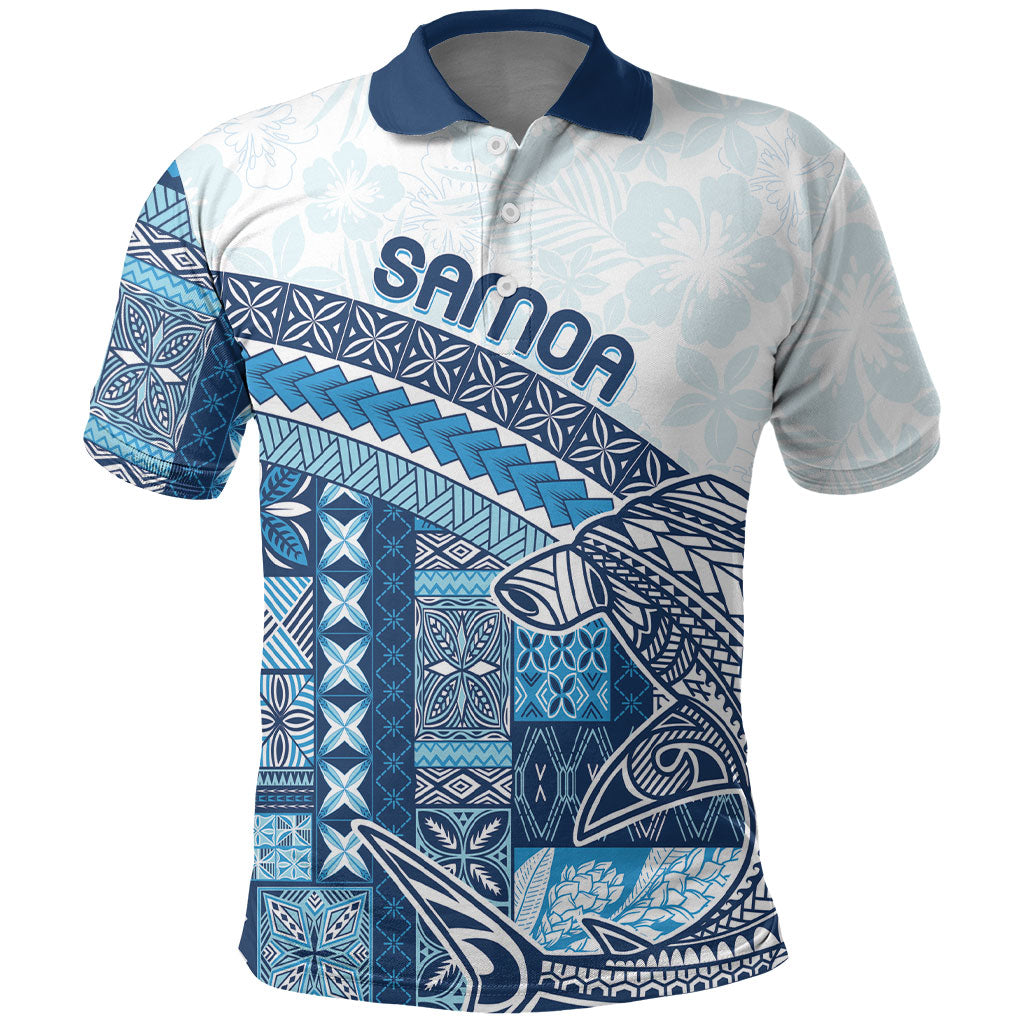 Samoa Mamanu Siapo Royal Blue Polo Shirt Tatau Malie LT7 Royal Blue - Polynesian Pride