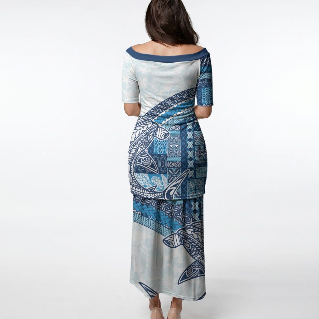 Samoa Mamanu Siapo Royal Blue Puletasi Tatau Malie LT7 - Polynesian Pride