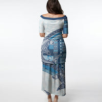 Samoa Mamanu Siapo Royal Blue Puletasi Tatau Malie LT7 - Polynesian Pride