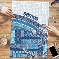 Samoa Mamanu Siapo Royal Blue Puzzle Tatau Malie LT7 Royal Blue - Polynesian Pride