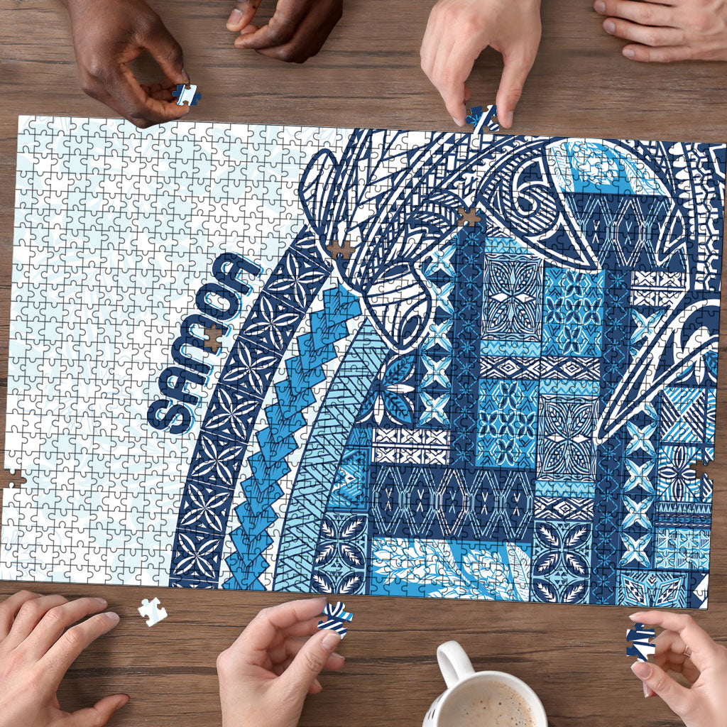 Samoa Mamanu Siapo Royal Blue Puzzle Tatau Malie LT7 - Polynesian Pride