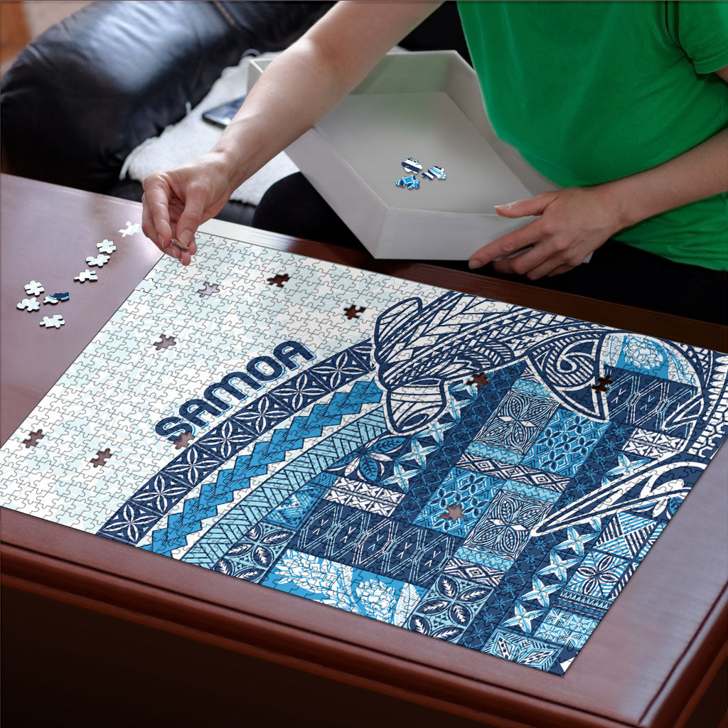 Samoa Mamanu Siapo Royal Blue Puzzle Tatau Malie LT7 - Polynesian Pride
