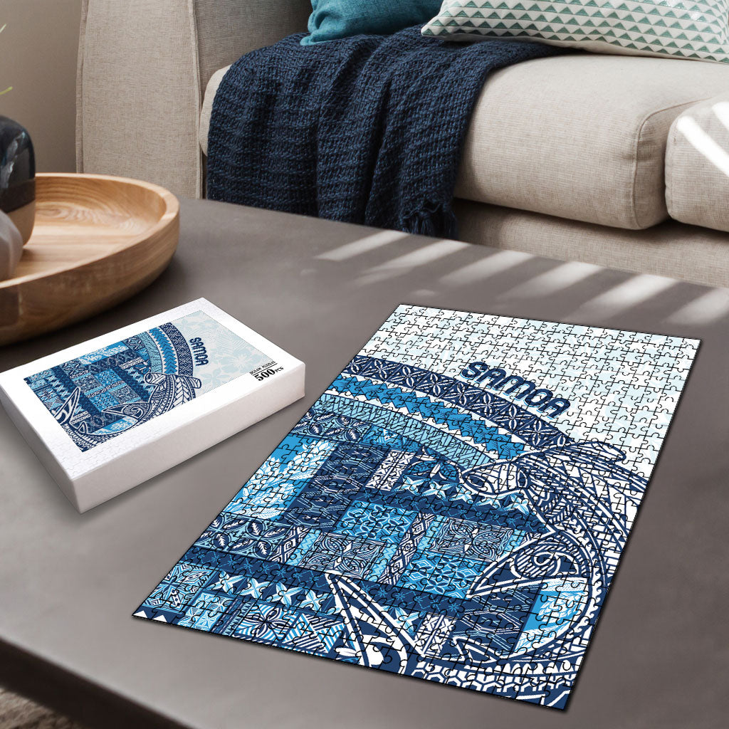 Samoa Mamanu Siapo Royal Blue Puzzle Tatau Malie LT7 - Polynesian Pride