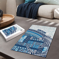 Samoa Mamanu Siapo Royal Blue Puzzle Tatau Malie LT7 - Polynesian Pride