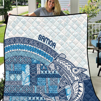 Samoa Mamanu Siapo Royal Blue Quilt Tatau Malie LT7 Royal Blue - Polynesian Pride