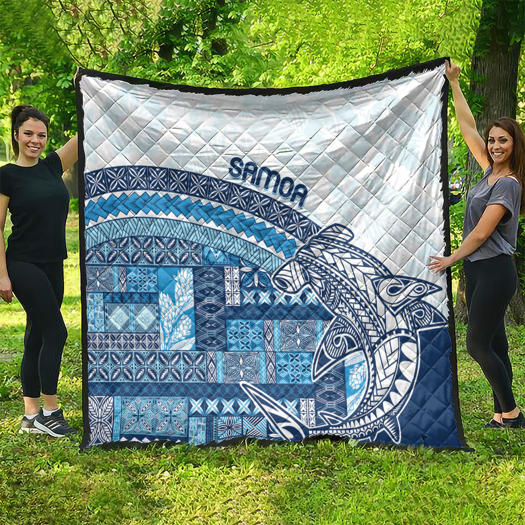 Samoa Mamanu Siapo Royal Blue Quilt Tatau Malie LT7 - Polynesian Pride