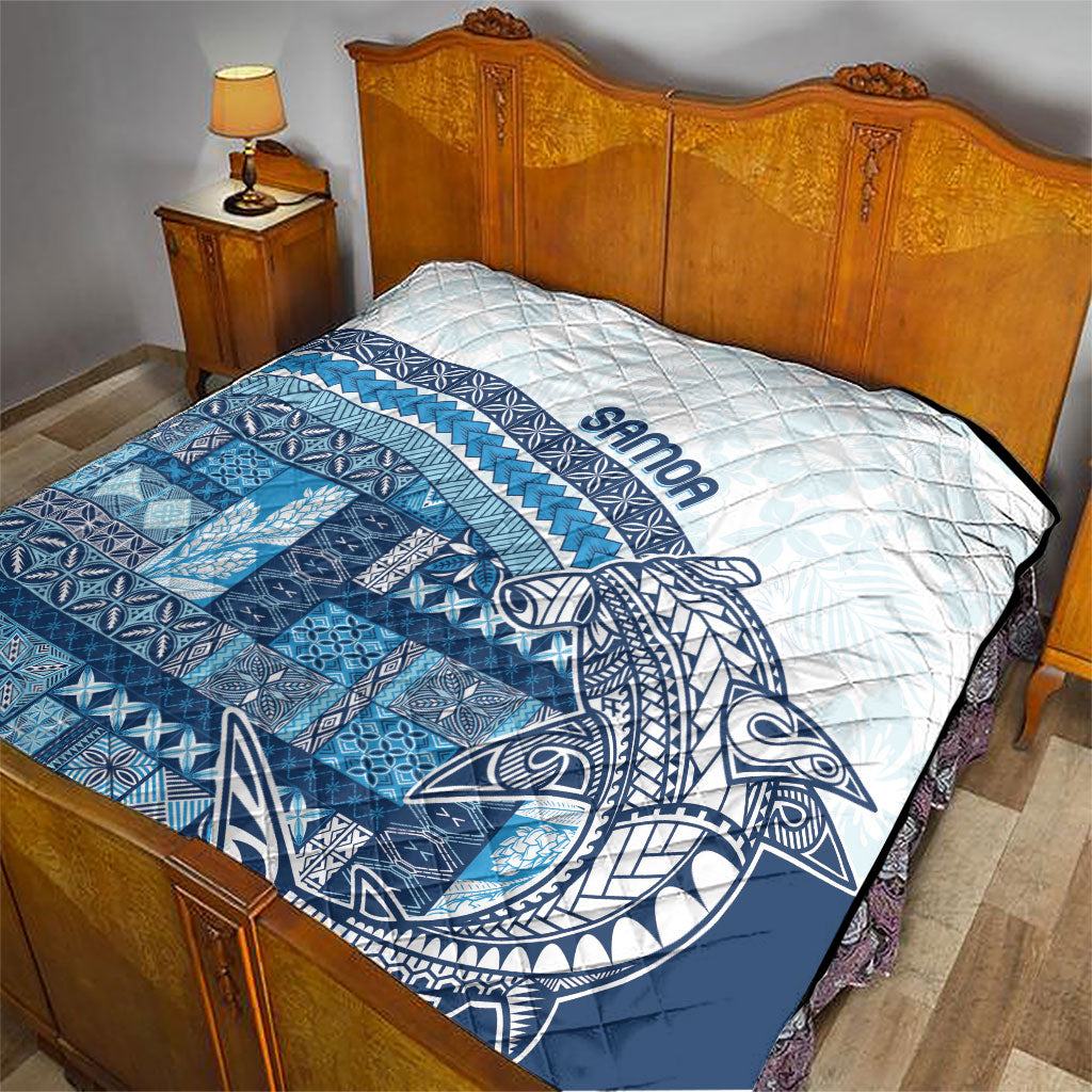 Samoa Mamanu Siapo Royal Blue Quilt Tatau Malie LT7 - Polynesian Pride