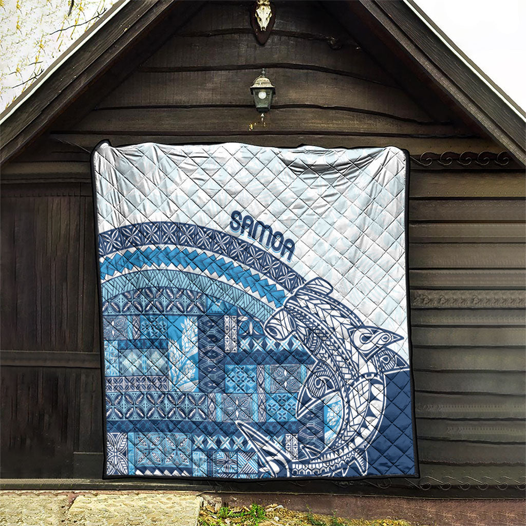 Samoa Mamanu Siapo Royal Blue Quilt Tatau Malie LT7 - Polynesian Pride