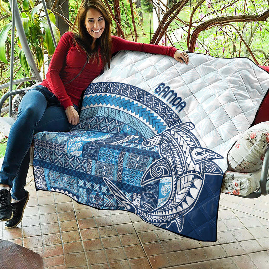 Samoa Mamanu Siapo Royal Blue Quilt Tatau Malie LT7 - Polynesian Pride