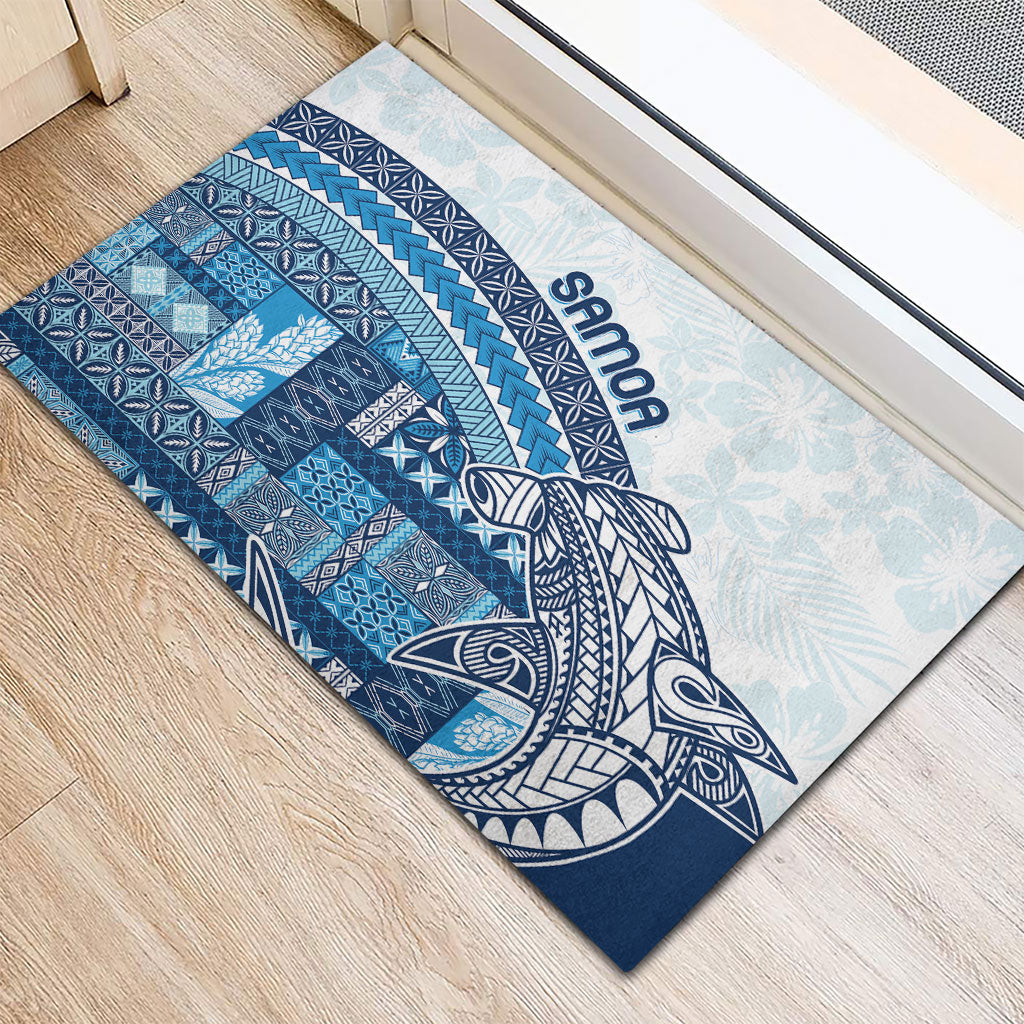 Samoa Mamanu Siapo Royal Blue Rubber Doormat Tatau Malie LT7 - Polynesian Pride