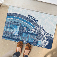 Samoa Mamanu Siapo Royal Blue Rubber Doormat Tatau Malie LT7 - Polynesian Pride
