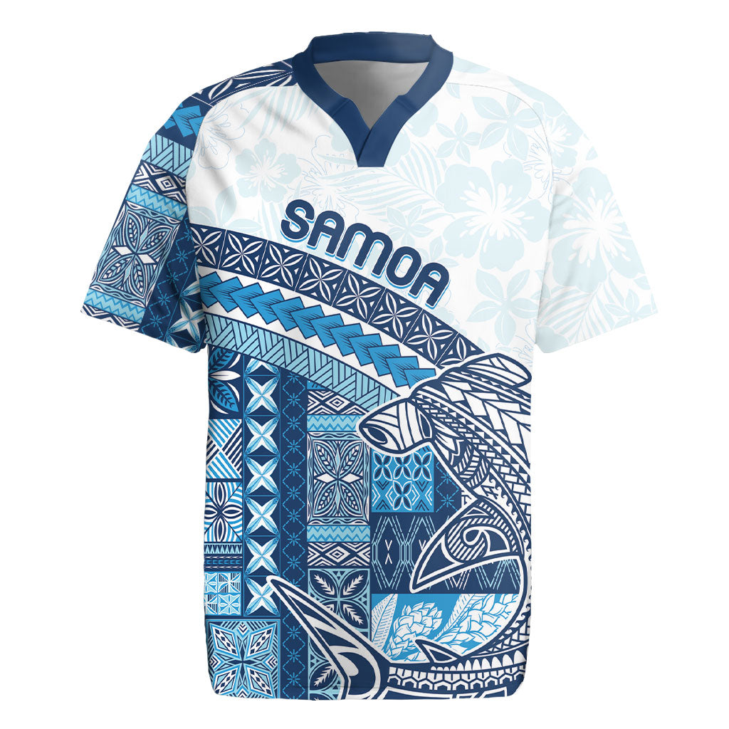 Samoa Mamanu Siapo Royal Blue Rugby Jersey Tatau Malie LT7 Royal Blue - Polynesian Pride