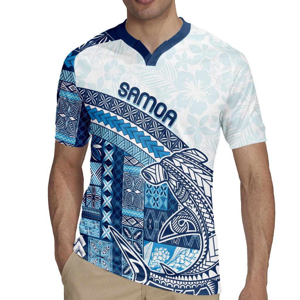 Samoa Mamanu Siapo Royal Blue Rugby Jersey Tatau Malie LT7 - Polynesian Pride