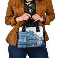 Samoa Mamanu Siapo Royal Blue Shoulder Handbag Tatau Malie LT7 - Polynesian Pride