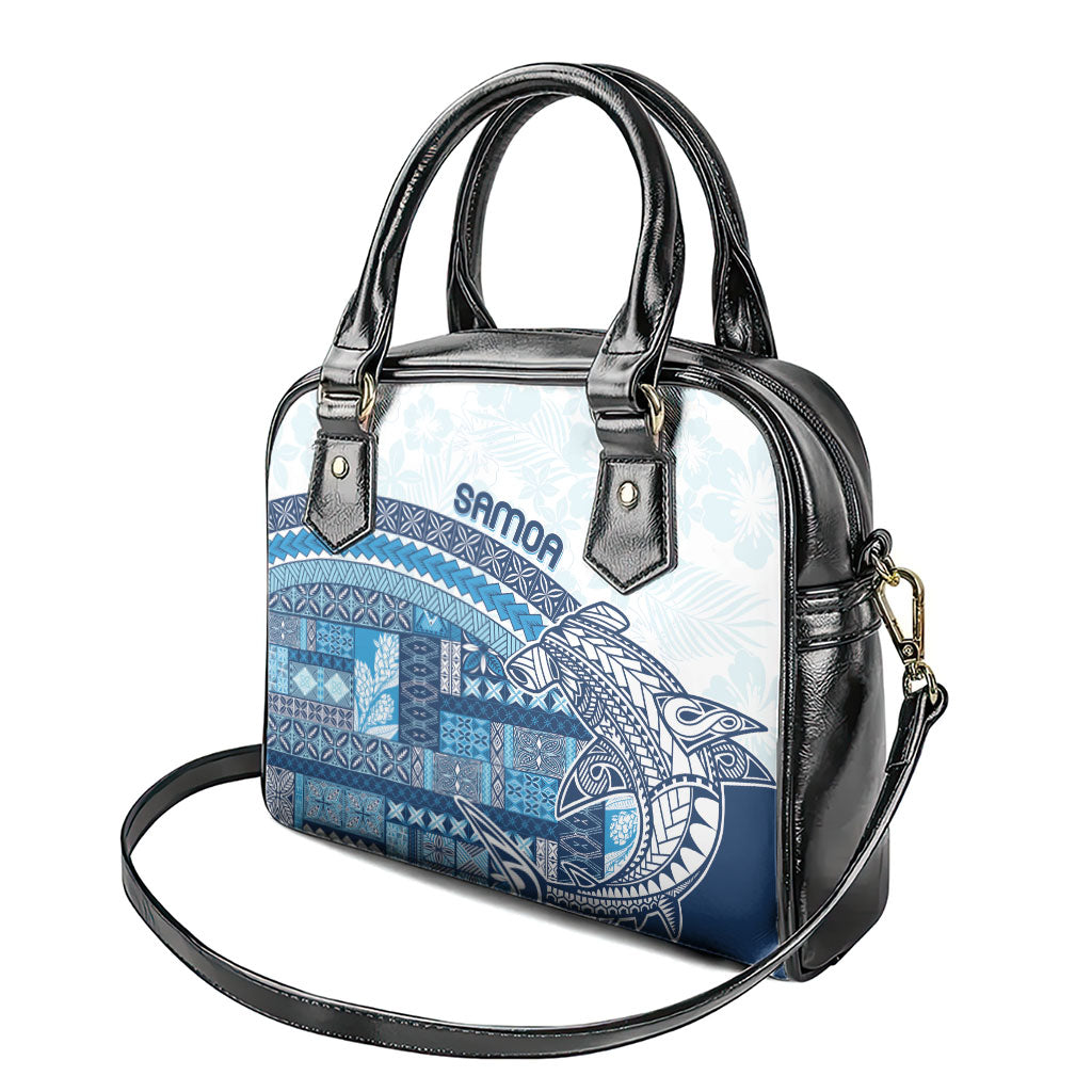 Samoa Mamanu Siapo Royal Blue Shoulder Handbag Tatau Malie LT7 - Polynesian Pride