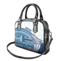 Samoa Mamanu Siapo Royal Blue Shoulder Handbag Tatau Malie LT7 - Polynesian Pride