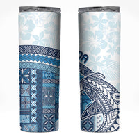 Samoa Mamanu Siapo Royal Blue Skinny Tumbler Tatau Malie LT7 Royal Blue - Polynesian Pride