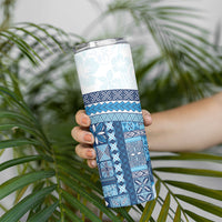 Samoa Mamanu Siapo Royal Blue Skinny Tumbler Tatau Malie LT7 - Polynesian Pride