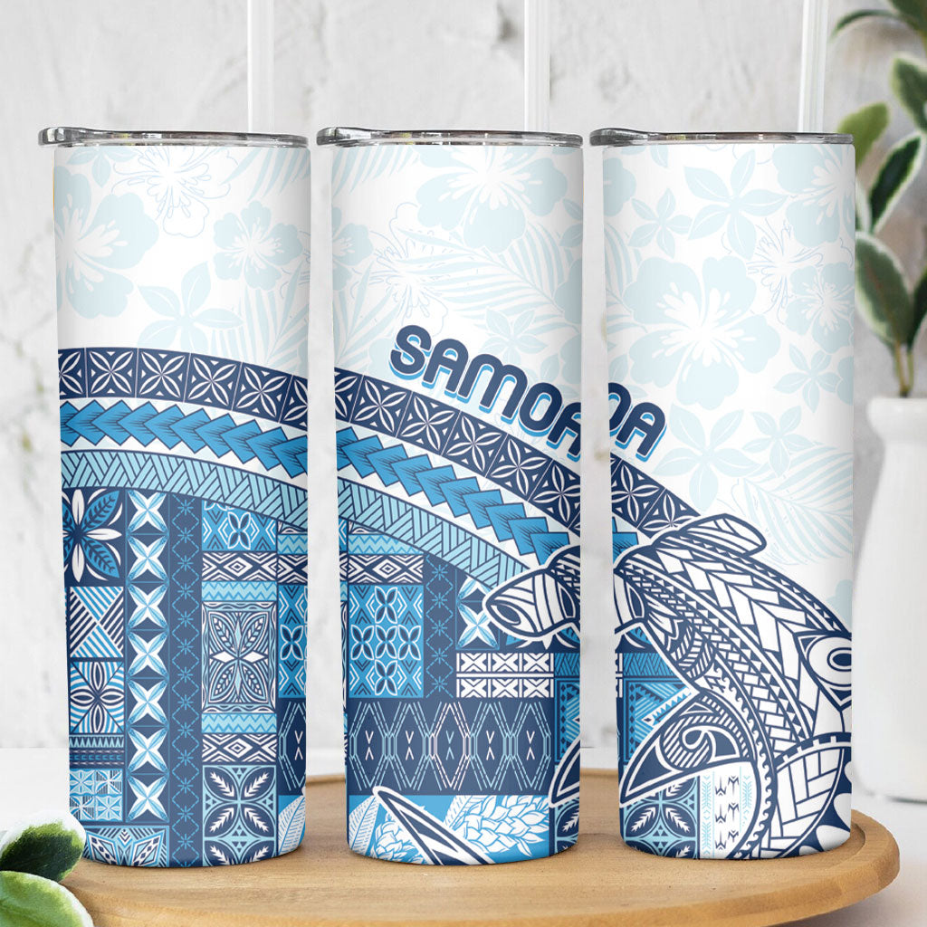 Samoa Mamanu Siapo Royal Blue Skinny Tumbler Tatau Malie LT7 - Polynesian Pride