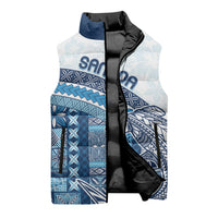 Samoa Mamanu Siapo Royal Blue Sleeveless Puffer Jacket Tatau Malie LT7 - Polynesian Pride