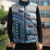 Samoa Mamanu Siapo Royal Blue Sleeveless Puffer Jacket Tatau Malie LT7 - Polynesian Pride