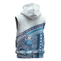 Samoa Mamanu Siapo Royal Blue Sleeveless Zip Hoodie Tatau Malie LT7 - Polynesian Pride