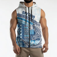 Samoa Mamanu Siapo Royal Blue Sleeveless Zip Hoodie Tatau Malie LT7 - Polynesian Pride