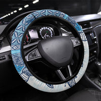 Samoa Mamanu Siapo Royal Blue Steering Wheel Cover Tatau Malie LT7 Universal Fit Royal Blue - Polynesian Pride