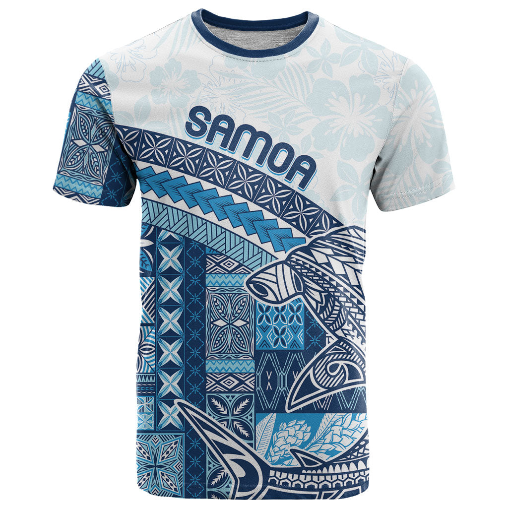 Samoa Mamanu Siapo Royal Blue T Shirt Tatau Malie LT7 Royal Blue - Polynesian Pride