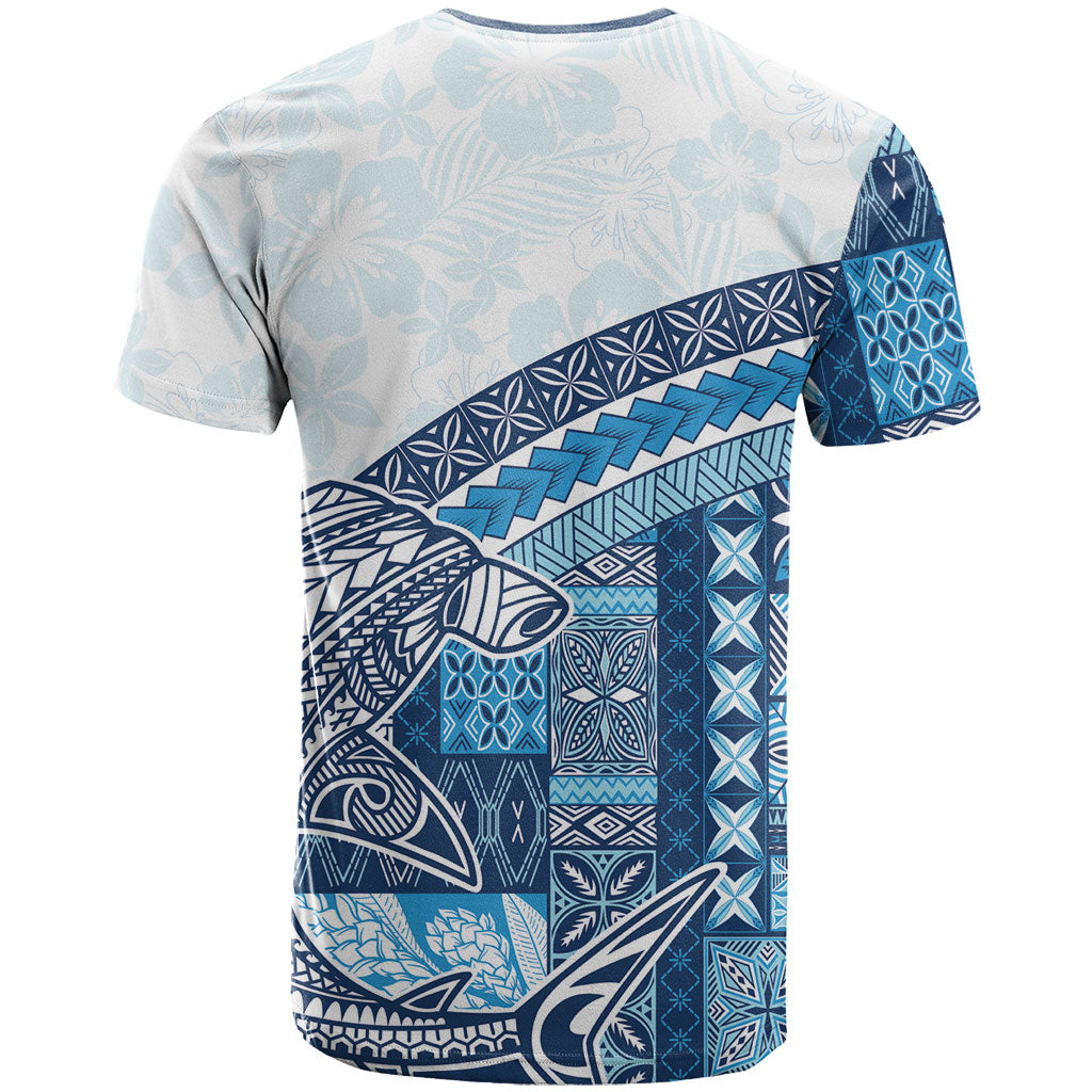 Samoa Mamanu Siapo Royal Blue T Shirt Tatau Malie LT7 - Polynesian Pride