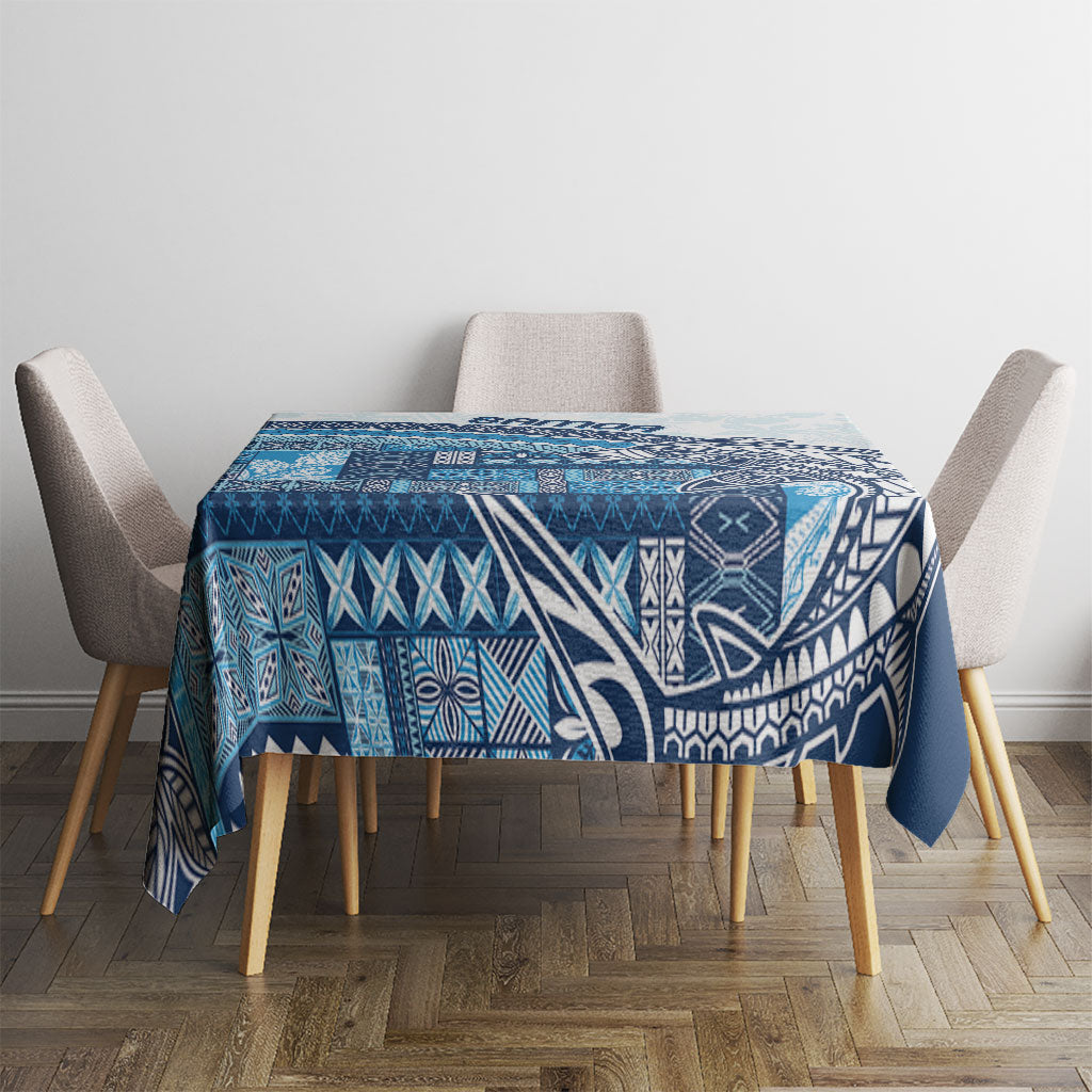 Samoa Mamanu Siapo Royal Blue Tablecloth Tatau Malie LT7 - Polynesian Pride
