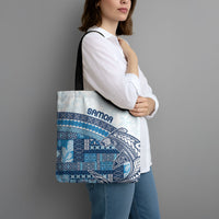Samoa Mamanu Siapo Royal Blue Tote Bag Tatau Malie LT7 - Polynesian Pride