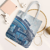 Samoa Mamanu Siapo Royal Blue Tote Bag Tatau Malie LT7 White Strap One Size Royal Blue - Polynesian Pride