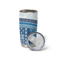 Samoa Mamanu Siapo Royal Blue Tumbler Cup Tatau Malie LT7 - Polynesian Pride