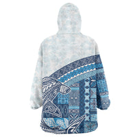 Samoa Mamanu Siapo Royal Blue Wearable Blanket Hoodie Tatau Malie LT7 - Polynesian Pride