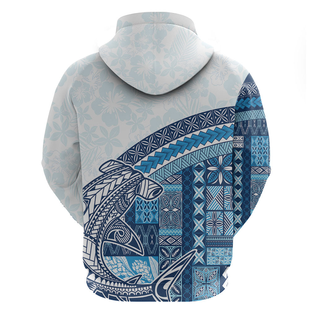 Samoa Mamanu Siapo Royal Blue Zip Hoodie Tatau Malie LT7 - Polynesian Pride