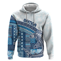 Samoa Mamanu Siapo Royal Blue Zip Hoodie Tatau Malie LT7 Pullover Hoodie Royal Blue - Polynesian Pride