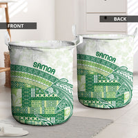 Samoa Mamanu Siapo Forest Green Laundry Basket Tatau Malie LT7 - Polynesian Pride