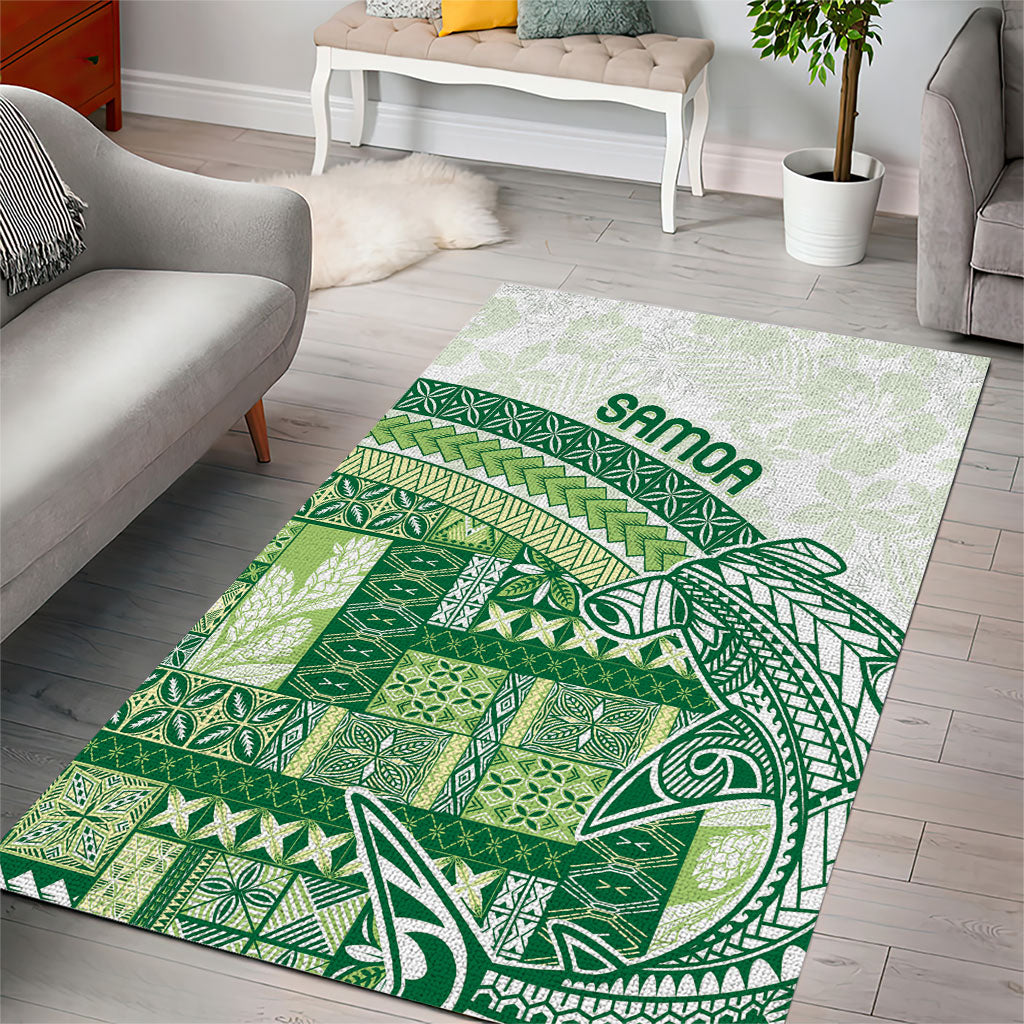 Samoa Mamanu Siapo Forest Green Area Rug Tatau Malie LT7 - Polynesian Pride