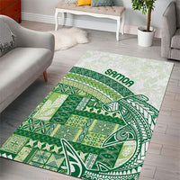 Samoa Mamanu Siapo Forest Green Area Rug Tatau Malie LT7 - Polynesian Pride
