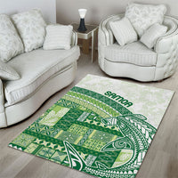 Samoa Mamanu Siapo Forest Green Area Rug Tatau Malie LT7 - Polynesian Pride