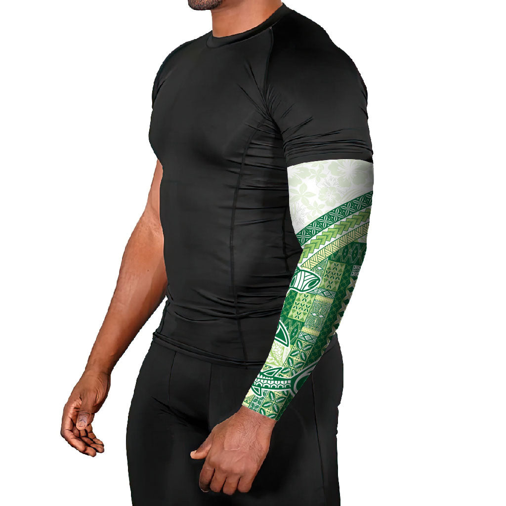 Samoa Mamanu Siapo Forest Green Arm Sleeves Tatau Malie LT7 - Polynesian Pride