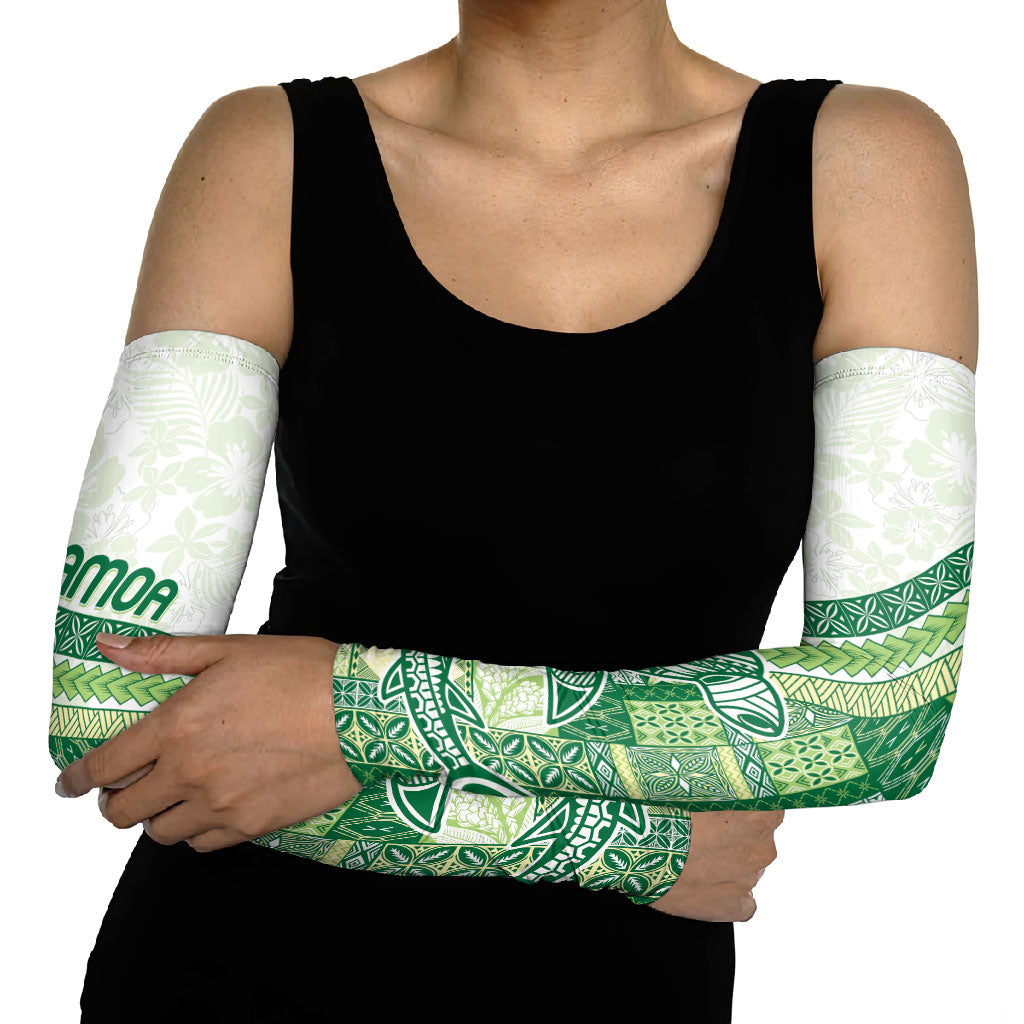 Samoa Mamanu Siapo Forest Green Arm Sleeves Tatau Malie LT7 - Polynesian Pride