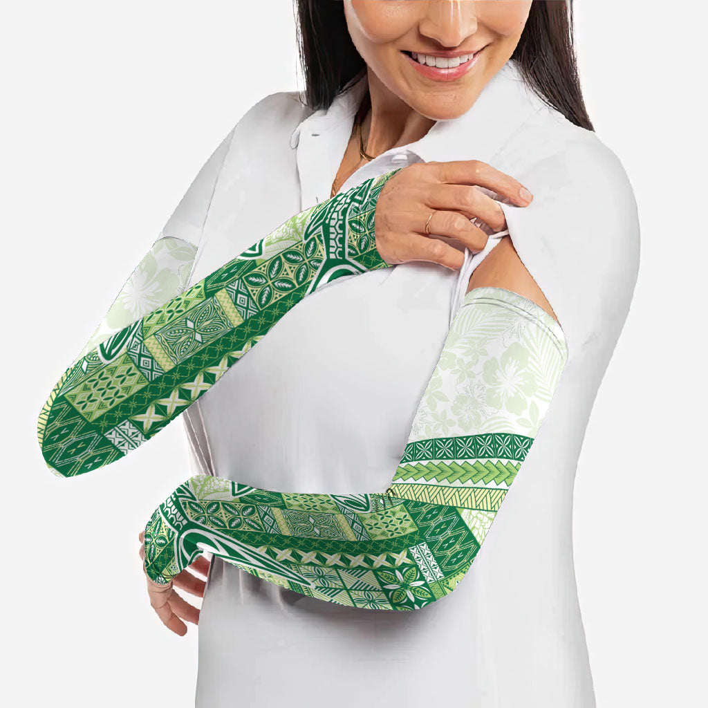 Samoa Mamanu Siapo Forest Green Arm Sleeves Tatau Malie LT7 - Polynesian Pride